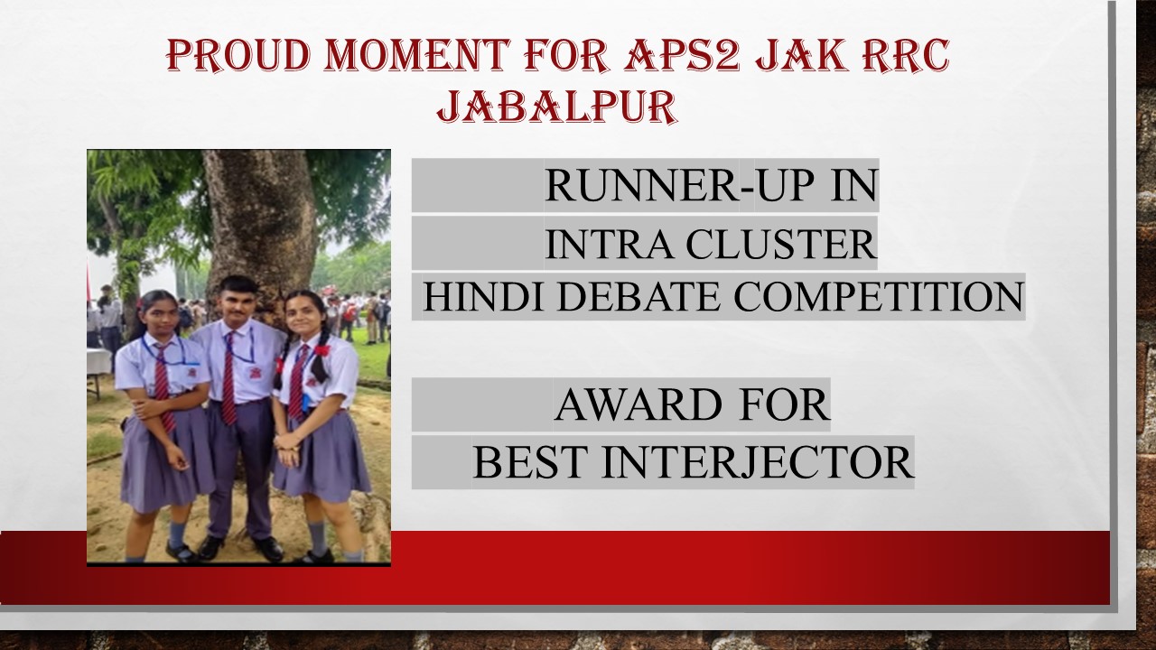 Runner-up in Intra Cluster Hindi Debate Competition, Best Interjector